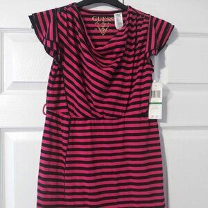 Guess Dress Pink and Black Sz L (14) NEW